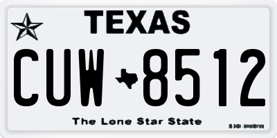 TX license plate CUW8512
