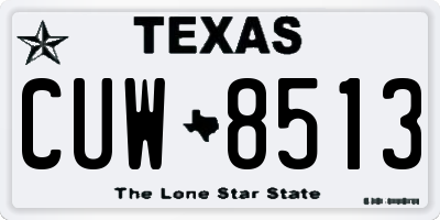 TX license plate CUW8513