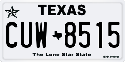 TX license plate CUW8515