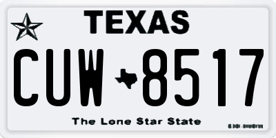 TX license plate CUW8517
