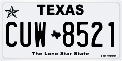 TX license plate CUW8521