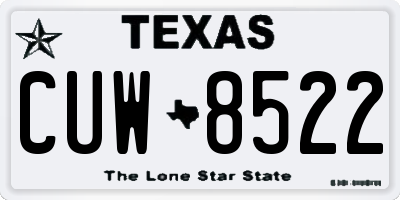TX license plate CUW8522