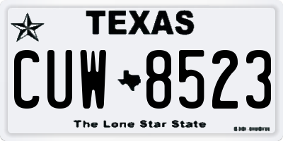 TX license plate CUW8523