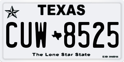 TX license plate CUW8525