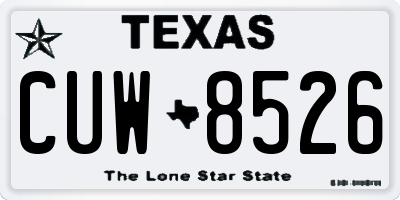 TX license plate CUW8526