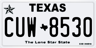 TX license plate CUW8530