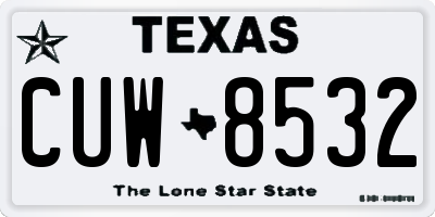 TX license plate CUW8532