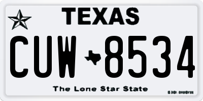TX license plate CUW8534