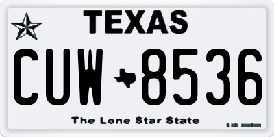 TX license plate CUW8536