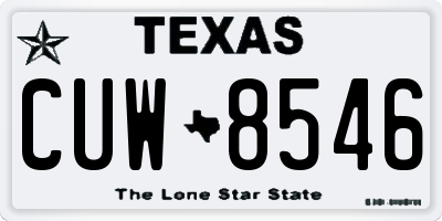 TX license plate CUW8546