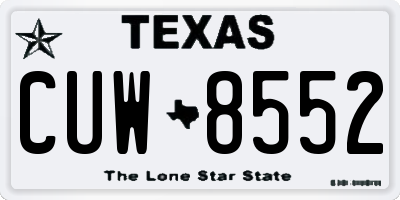 TX license plate CUW8552