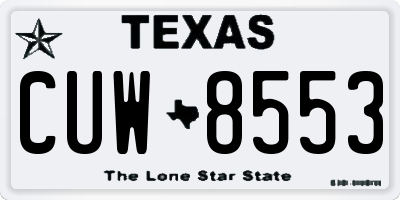 TX license plate CUW8553