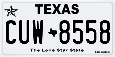 TX license plate CUW8558