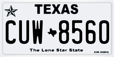 TX license plate CUW8560