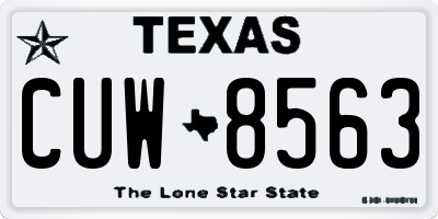 TX license plate CUW8563