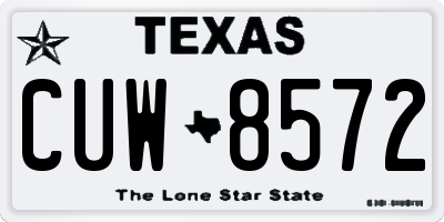 TX license plate CUW8572