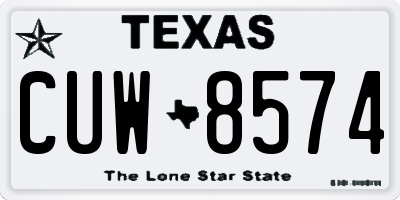TX license plate CUW8574