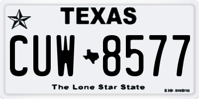 TX license plate CUW8577