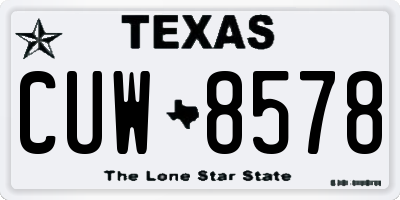 TX license plate CUW8578