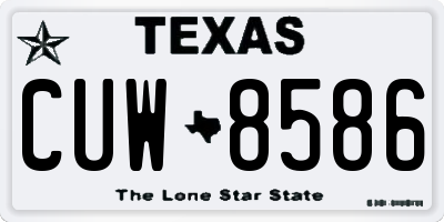 TX license plate CUW8586