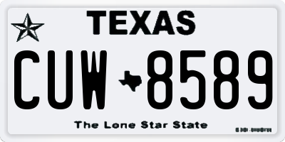 TX license plate CUW8589