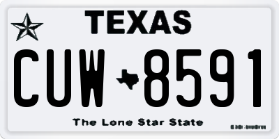 TX license plate CUW8591