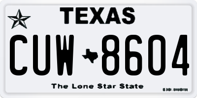 TX license plate CUW8604