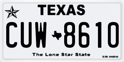 TX license plate CUW8610