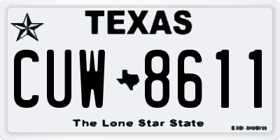 TX license plate CUW8611