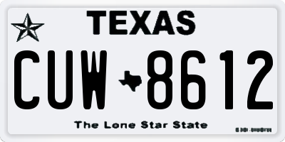 TX license plate CUW8612