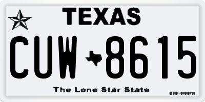 TX license plate CUW8615