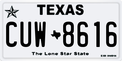 TX license plate CUW8616