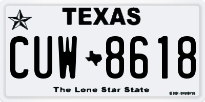 TX license plate CUW8618