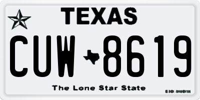 TX license plate CUW8619