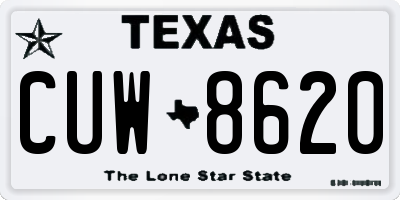 TX license plate CUW8620
