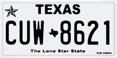TX license plate CUW8621