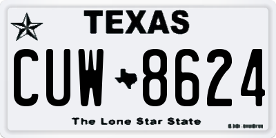 TX license plate CUW8624