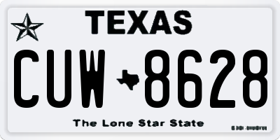 TX license plate CUW8628