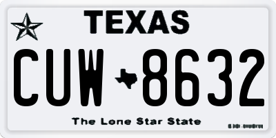 TX license plate CUW8632