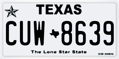 TX license plate CUW8639