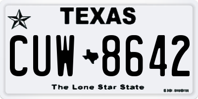 TX license plate CUW8642