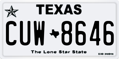 TX license plate CUW8646