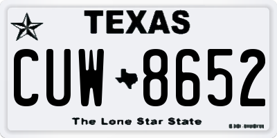 TX license plate CUW8652