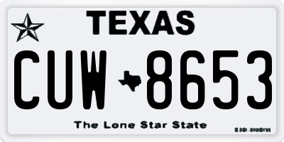 TX license plate CUW8653