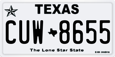 TX license plate CUW8655