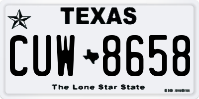 TX license plate CUW8658