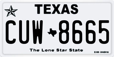TX license plate CUW8665