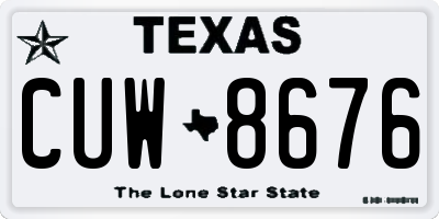 TX license plate CUW8676