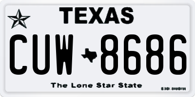 TX license plate CUW8686