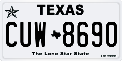 TX license plate CUW8690